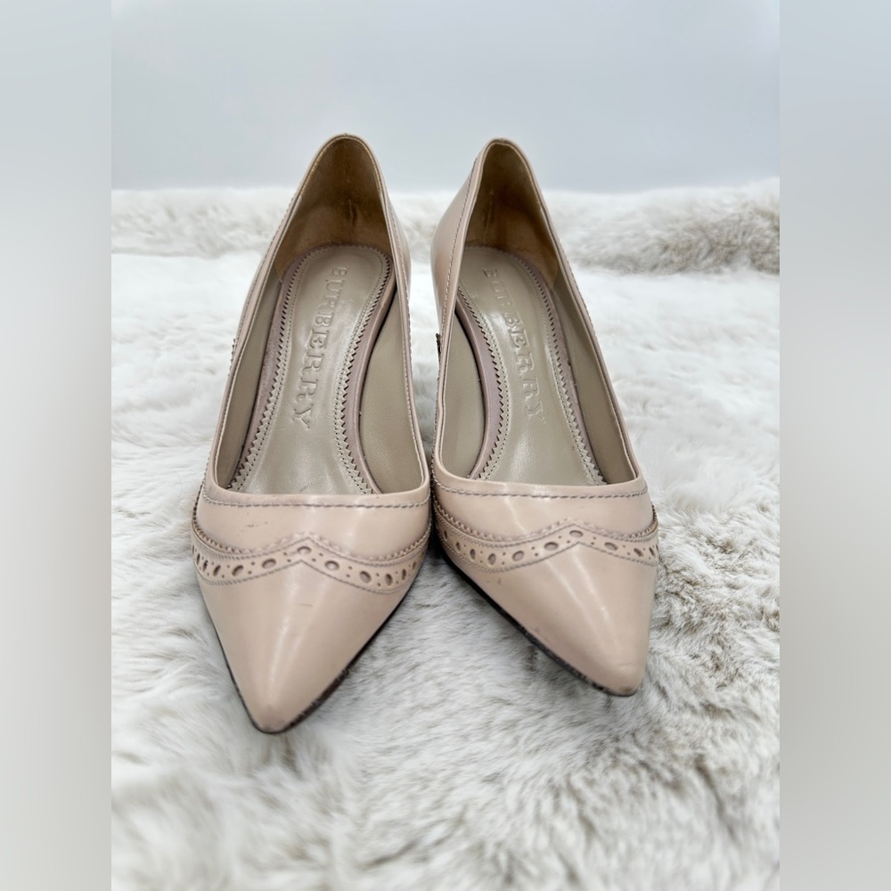 Burberry Leather Nude Pointed Toe Heels 40 US 10‎ - Picture 5 of 13
